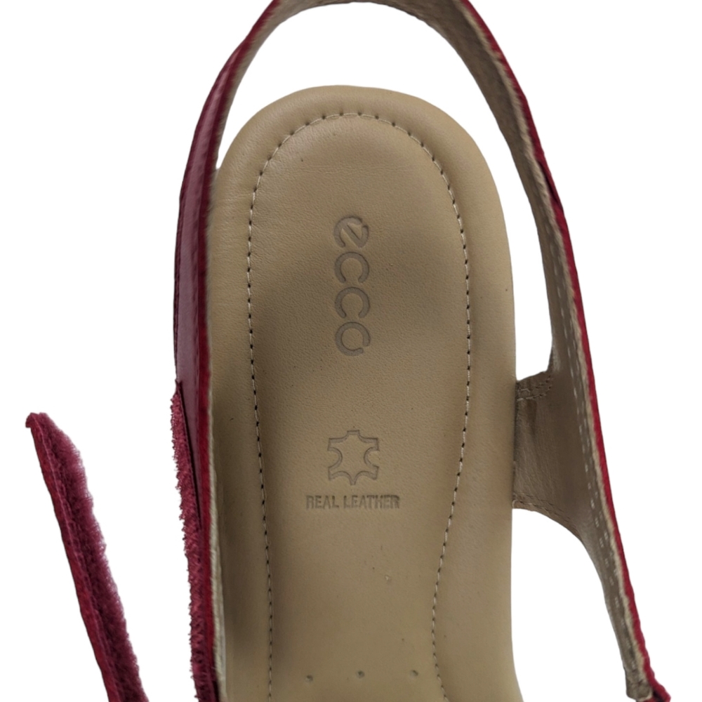 ECCO Leather Felicia Sandals NEW Womens 42 11 11.5 Red Strappy Velcro Closure - Picture 7 of 14